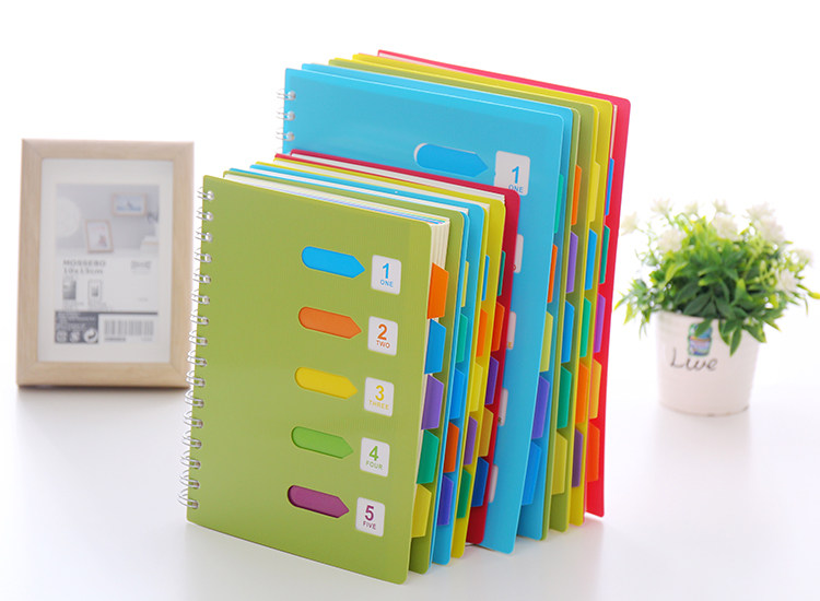 A5B5 coil book color spiral book thickened diary book office classification label notepad student notebook