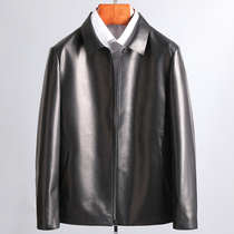 High-end tasting imported sheepskin leather mens leather business casual leather jacket mens leather jacket lapel
