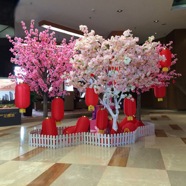 Emulated Peach Blossom Tree Fake Peach Flower Decoration Peach Blossom New Year Peach Blossom Tree Wedding Celebration Cherry Blossom Tree Indoor Floor Flower