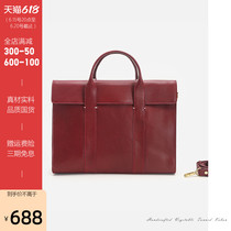 FASHSAY full leather Artisanal High-end Atmosphere Lady Genuine Leather Advanced Business Commuter Computer Briefcase Handbag