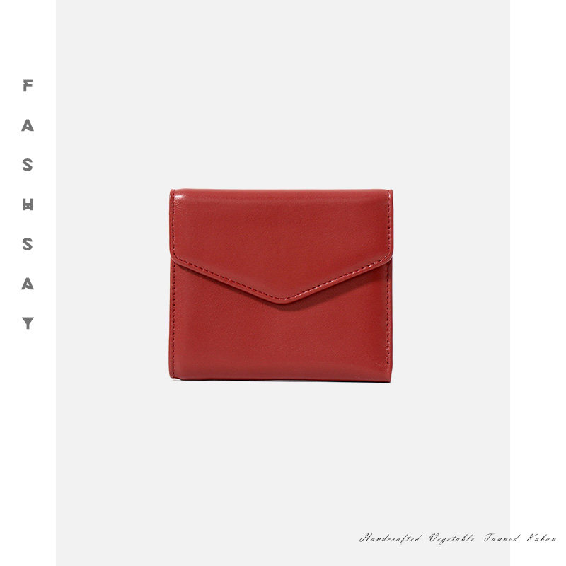 FASHSAY 2022 New Lady's Little Small Red Short Wallet Short Wallet Purpose Chase Chain