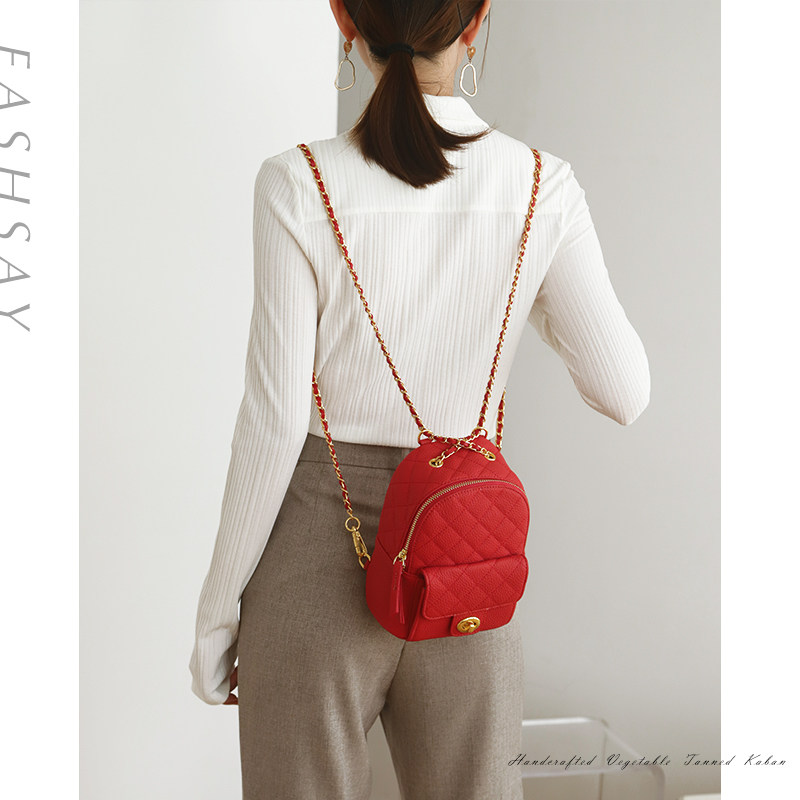 2021 new leather soft leather summer leather small mini mini chain women's shoulder bag small small backpack