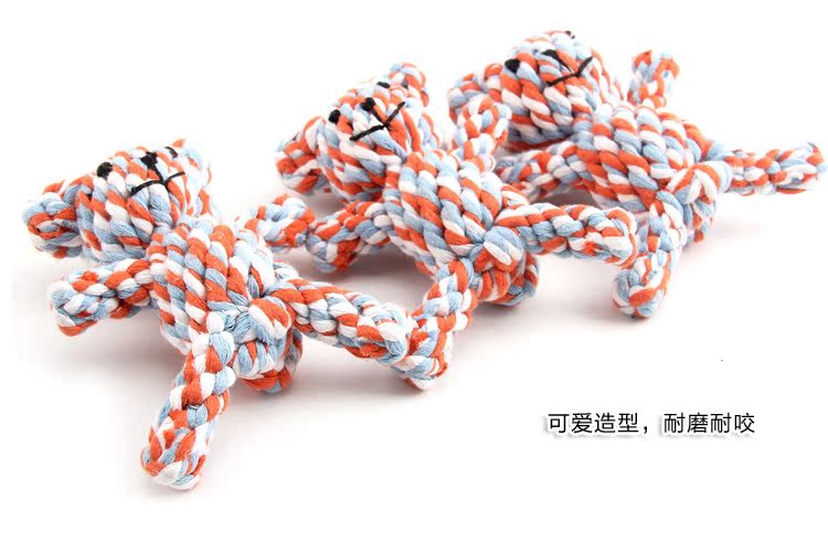 Pet cung cấp đồ chơi chó cắn chó răng hàm đồ chơi teddy tóc vàng hơn gấu động vật dây thắt nút đồ chơi mèo đồ chơi - Mèo / Chó Đồ chơi đồ chơi gỗ cho mèo