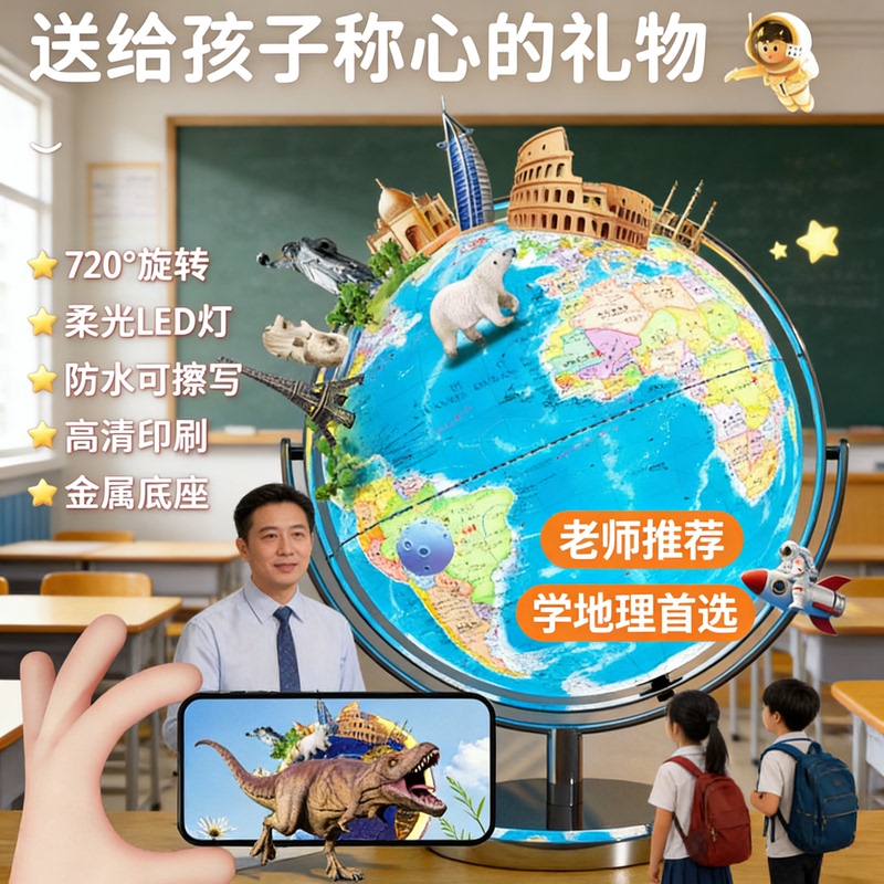 Children's Globe Back-To-School Gift Children's Day 720 ° Rotating Led Light Astronomy Student Geography Learning Ornament Children's Globe Back-To-School Gift Children's Day 720 ° Rotating Led Light Astronomy Student Geography Learning Ornament