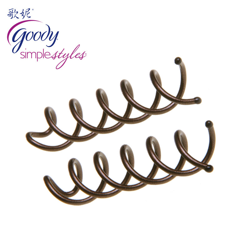 Goody/歌妮美国盘发器 螺旋簪 法式丸子头钢制不变型盘发簪2个装