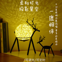 Night light bedroom bedside sleep light creative dream starry sky romantic net red rattan ball ins girl heart small desk lamp