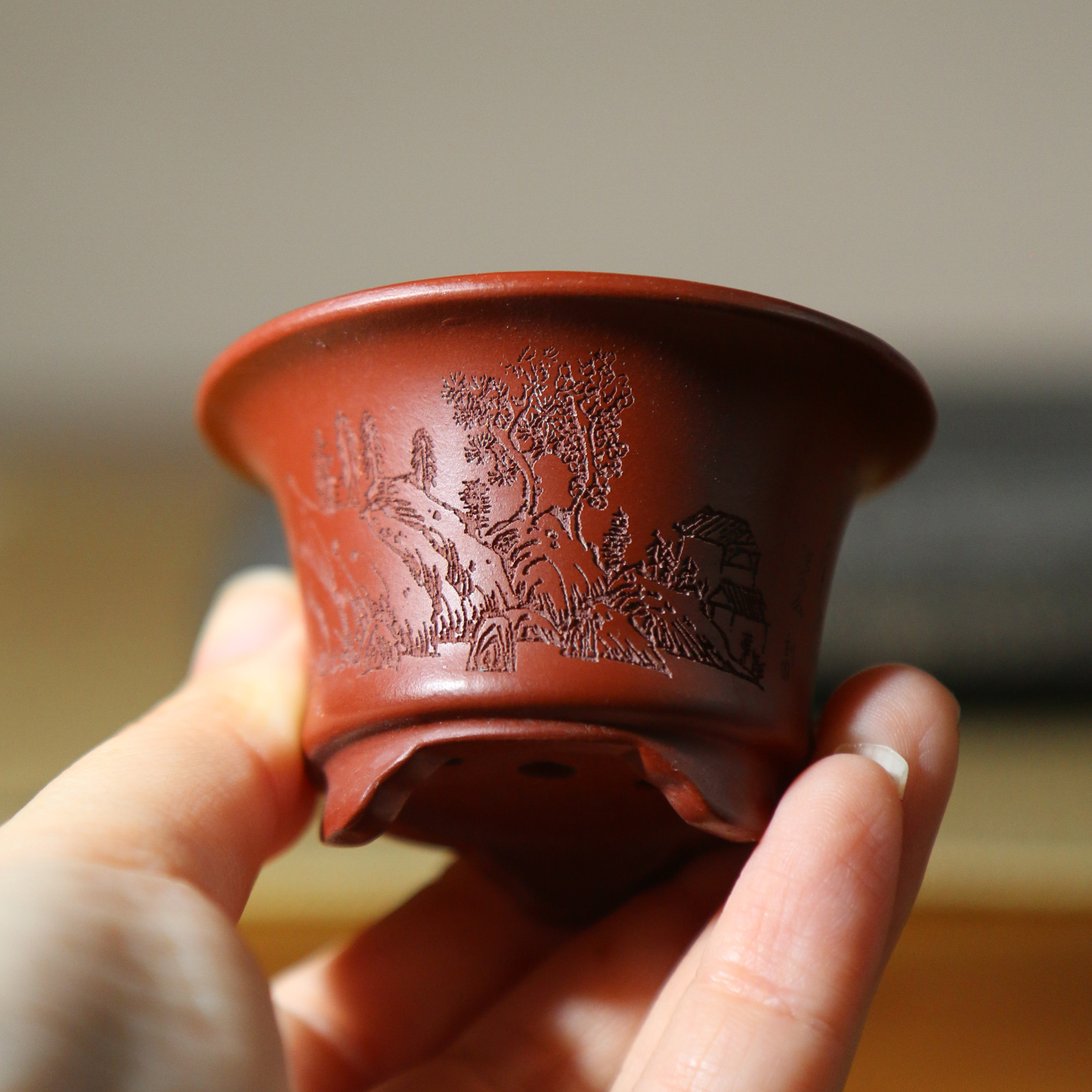 紫砂花盆长方形凹奎面四方盆景盆马槽盆王飞制陶觅陶乡桌面盆栽-淘宝