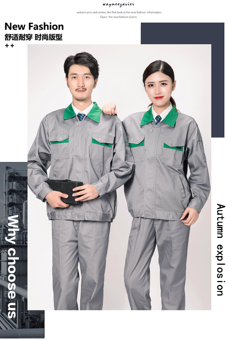 Bộ đồ bảo hộ lao động tay dài mùa xuân và mùa thu nam và nữ quần vải nam