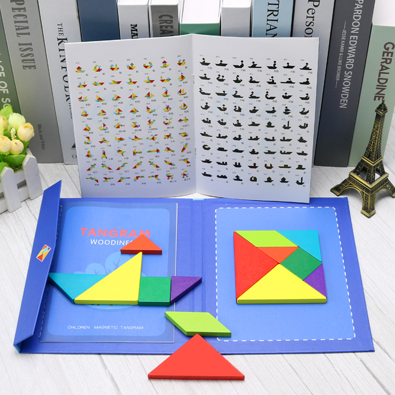 Children develop brain magnetic Tangram magnet magnet puzzle puzzle Primary School kindergarten early education educational toy