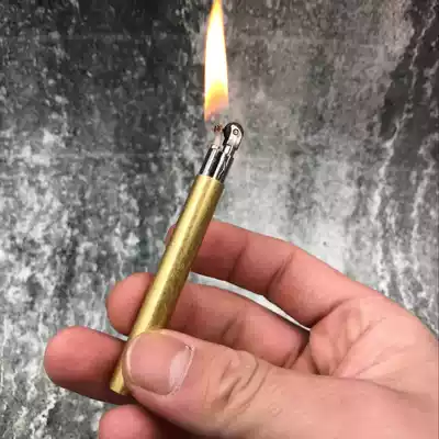 Suluo pure copper oil machine slim cylindrical machine cigarette branch shape pen type retro kerosene lettering lighter