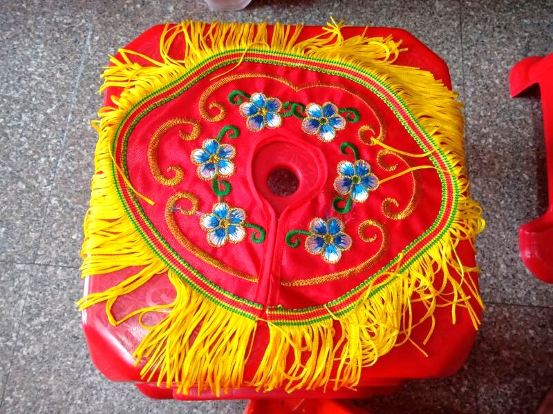 Buddha Supplies Embroidery Shawl Small Flowers Red Yellow Matching Dragon Robe Boutique Buddhist Statue Supplies