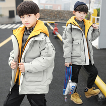 Childrens clothing boys winter clothing coat 2020 new middle children autumn and winter boys plus velvet padded cotton tide