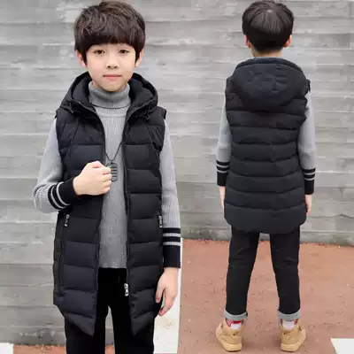 Boy vest autumn winter 2020 new 6 Middle big child 8 Winter 9 boys 10 long version thick horse clip 15 years old