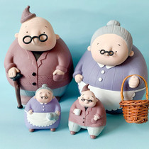 When you get old Nostalgic couple ornaments old man granny vinyl money jar Elder parents wedding anniversary New Year gift