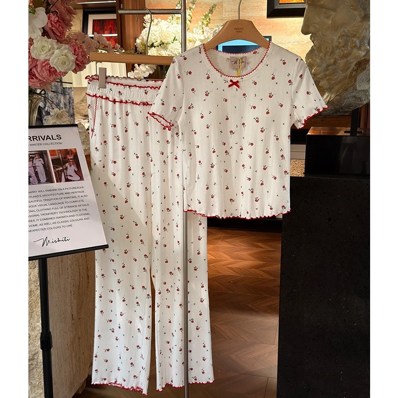 Mishiti【Summer Roses of Manchester】Niche Trendy Brand Design, Comfortable and Wearable as Sleepwear and Loungewear