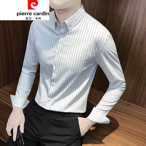Pierre Cardin Men's Strip Shirt 2023 New Business High - end Luxury