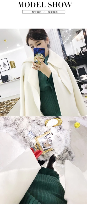 EM STUDIO Albaka áo choàng dài hai mặt lỏng lẻo