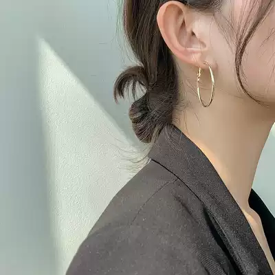 MS big earring female European and American style circle ring earrings metal mesh red ring fashion Korean temperament