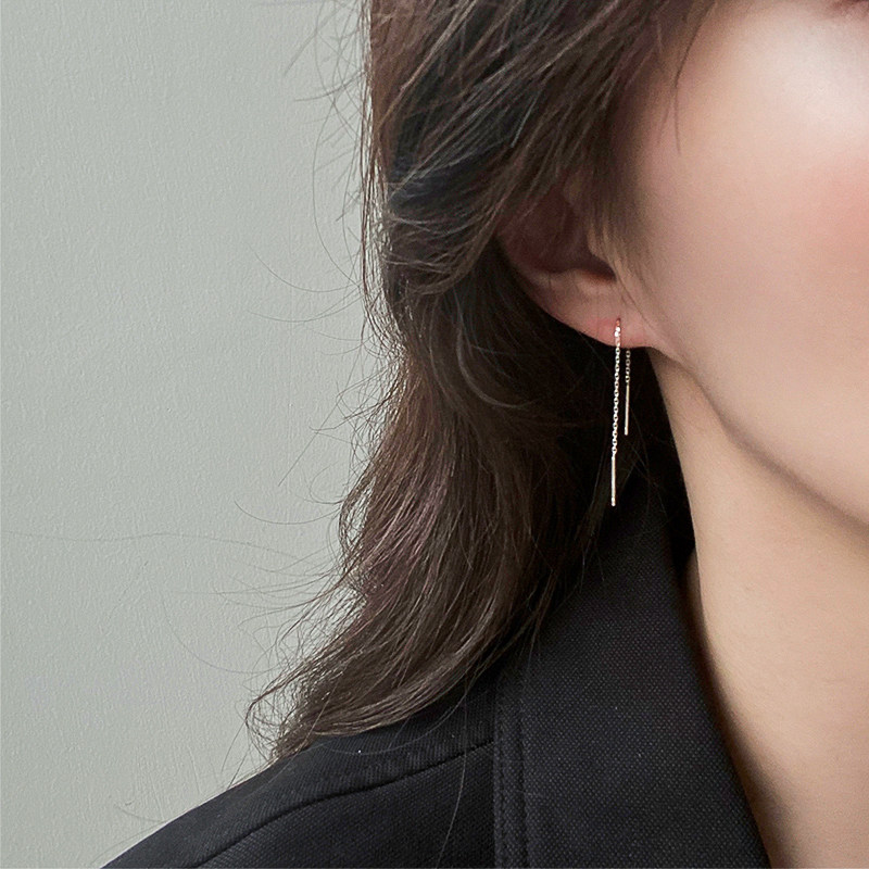 MS minimalist jewelry ear line female 2021 new fashion earrings temperament ins wind wild retro cold wind earrings