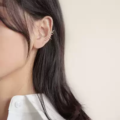 M S zircon ear clip without ear hole lateral ear bone earring female temperament simple cold wind ear clip fairy air Forest