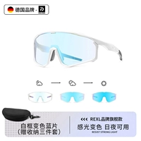 Флагманская модель — белая оправа, синяя пленка, меняющая цвет [ветро- и пескозащитная, можно использовать днем и ночью], бесплатный футляр для очков