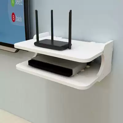   Router shelf Punch-free simple wall-mounted bedroom single-layer shelf box machine box wall-mounted wall 