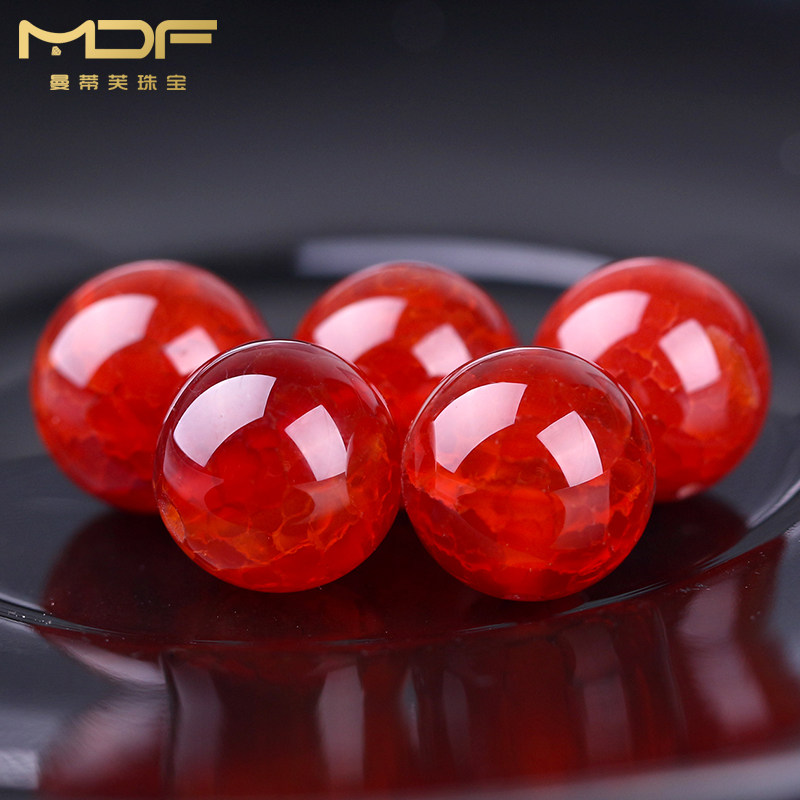 Ice flower red dragon Agate loose beads round beads hand string with beads diy handmade beading accessories Star Moon Bodhi accessories