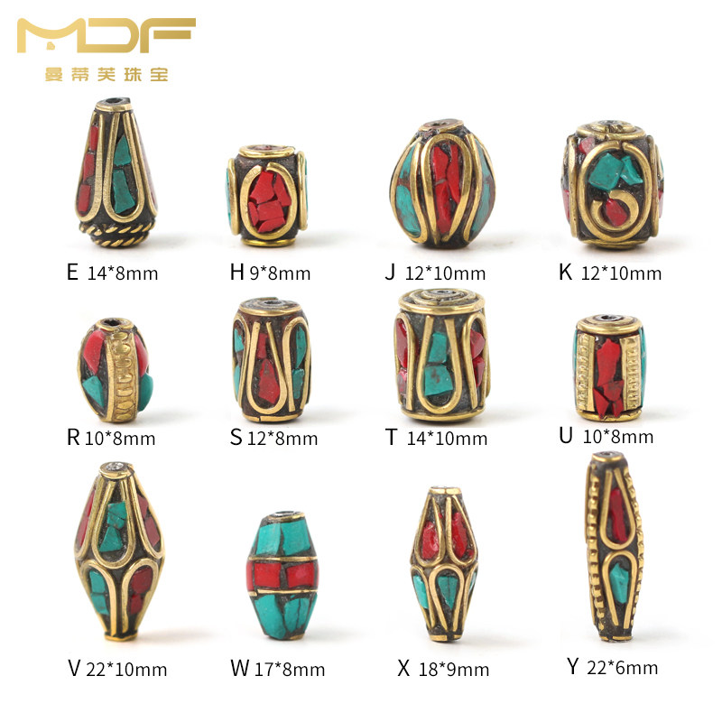 Jingtai Lan hand - made bead barrel bead partition - pearl - cut - off - bead hand - made DIY accessories Buddha - bead necklace with beads