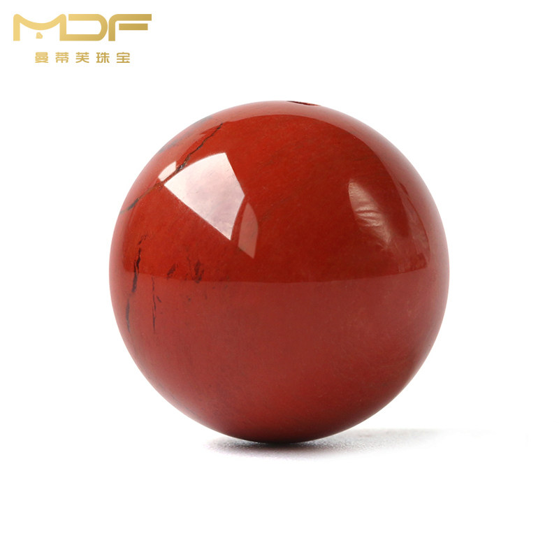 Red Stone Round Everest Beads War Country Red Loose Beads Handmade DIY Ornament Accessories Semi-finished String Beads Handstring Accessories Beads