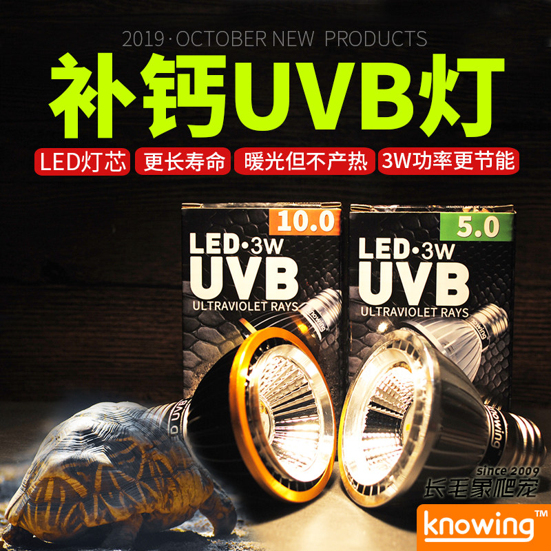 Knowing Noin Reptile UVB Calcium Supplemental Lamp Tortoise Lizard Mane Lion Yellow Rim Half Water Turtle Sunbathing BackLight LED Energy Saving