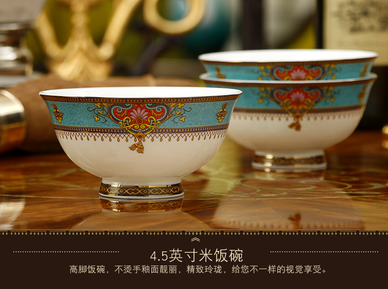 Western region character and style home outfit dishes tangshan bowls of ipads plate combination Korean Chinese creative gift porcelain