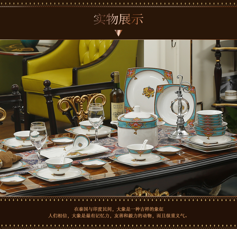 The dishes suit ipads porcelain tableware ceramics from The dishes home plate portfolio Bangkok amorous feelings of European - style bowl chopsticks sets