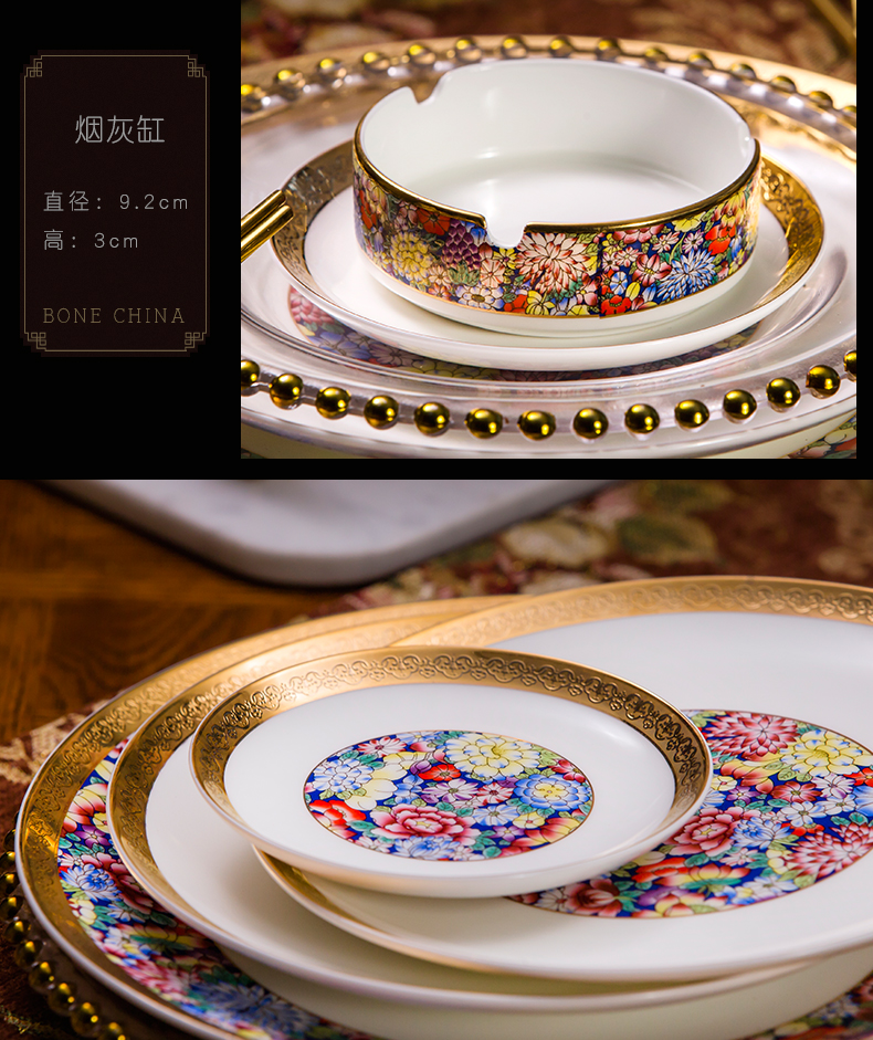 Tangshan ipads porcelain tableware suit dishes European - style 10 people with dish bowl suit western - style porcelain tableware suit the dishes