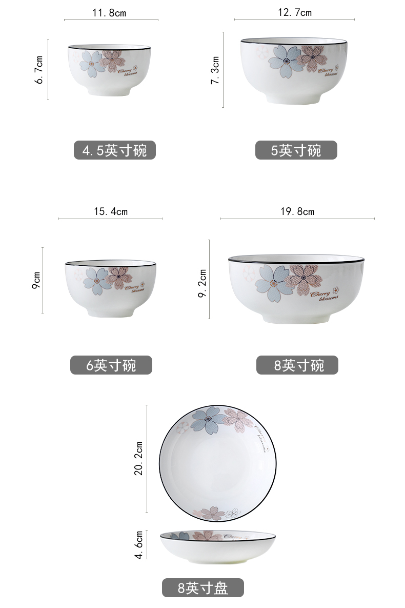 Jane European black ceramic dishes suit household use suit to eat rice bowls tableware large rainbow such use salad soup bowl