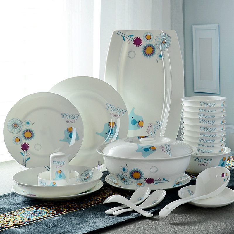 Ipads China tableware suit ceramic dishes dishes suit household contracted Chinese Korean dish bowl chopsticks suit creativity