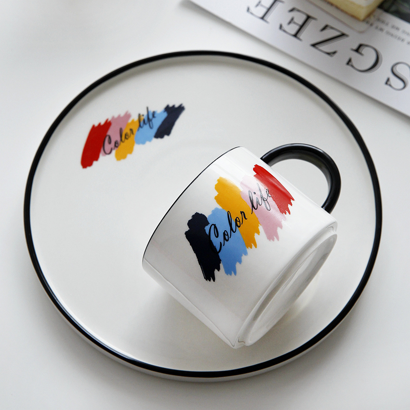 Mark cup Nordic coffee cups and saucers creative office glass ceramic cup a cup of milk for breakfast cup cup suits for
