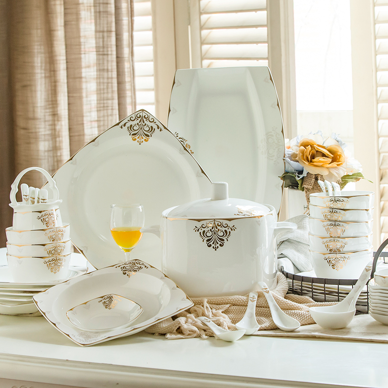 Dishes suit household European dish bowl suit Dishes contracted jobs wedding gift ipads China tableware suit