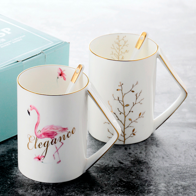 Glass ceramic cup Nordic creative mark cup ultimately responds a cup of coffee cup cup cup milk cup ipads porcelain couples move