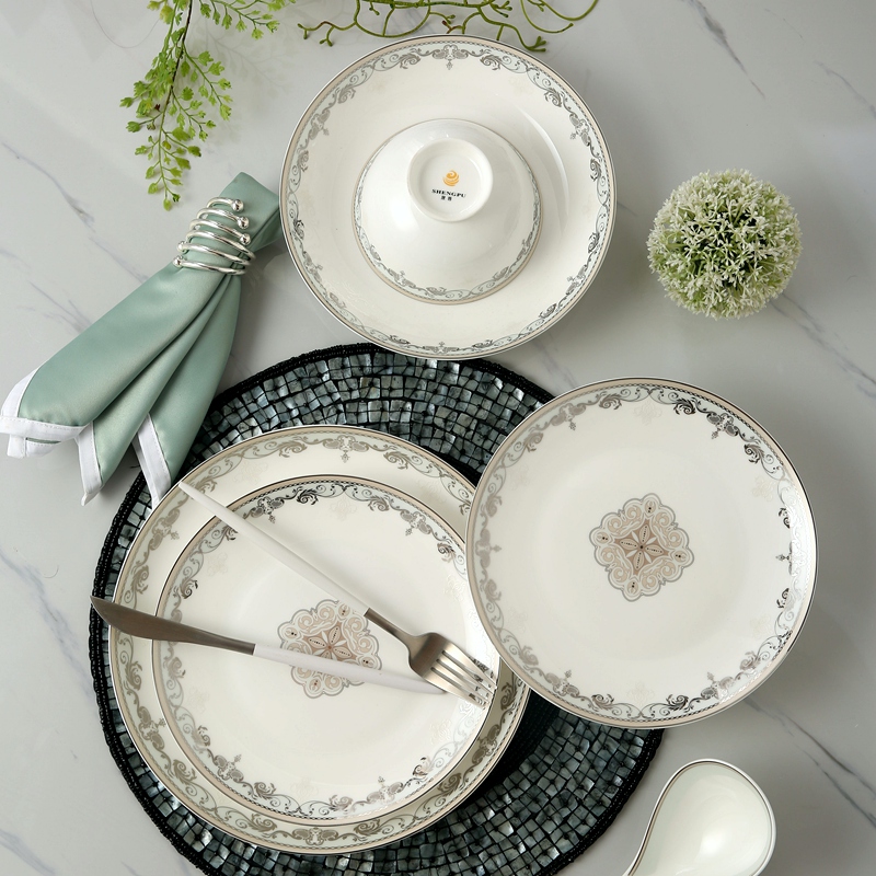 Dishes porcelain tableware 58 skull Dishes ceramic tableware housewarming gift set home 10 people combination bowl dish run out