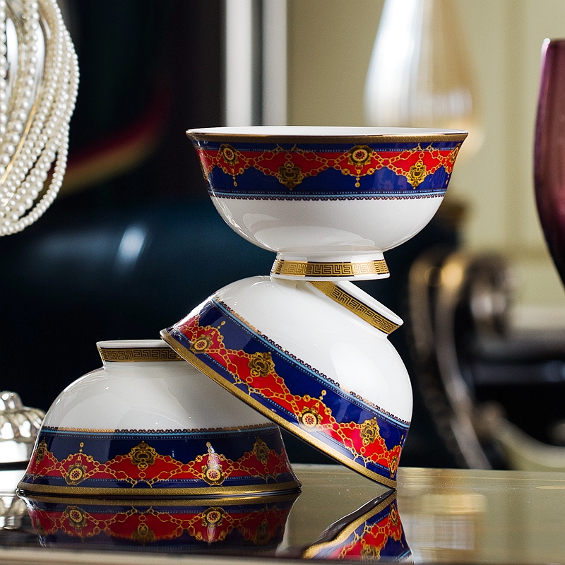 Tangshan porcelain tableware dishes household ceramics gift set chopsticks at Tangshan ipads porcelain rice bowl dish combination