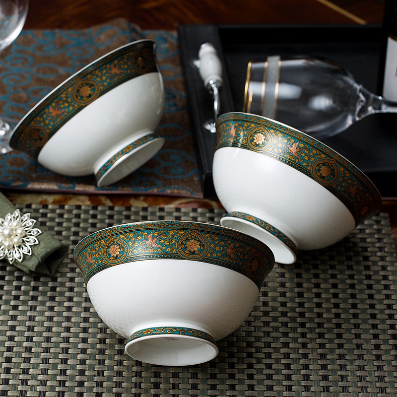 Ou ipads porcelain tableware suit 10 dishes home dishes suit Korean I and contracted style of tangshan porcelain