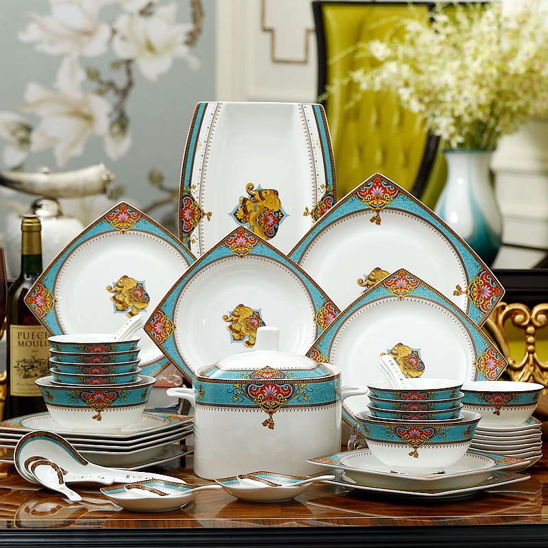 The dishes suit ipads porcelain tableware ceramics from The dishes home plate portfolio Bangkok amorous feelings of European - style bowl chopsticks sets