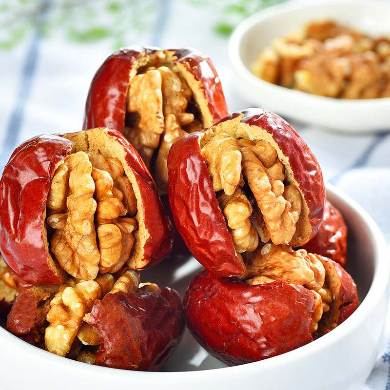 Sihong jujube walnut 500g*2 bags Xinjiang specialty Hetian Jun jujube red jujube snack