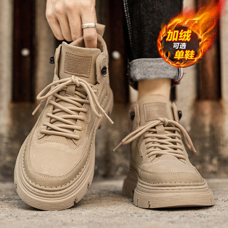 Martin Boots for Men, Winter 2025 New High-Top Motorcycle Short Boots, Fleece-Lined Cotton Shoes, Mid-Top Retro American Workwear Men's Shoes