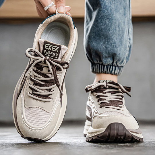 Men's shoes 2026 new spring breathable mesh anti-odor thick sole increased running leisure sports Forrest Gump trendy shoes