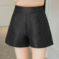 Шорты, осенние черные штаны для отдыха, коллекция 2021, высокая талия, в корейском стиле, А-силуэт, по фигуре