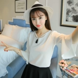 Новая шикарная шифоновая рубашка для женщин в корейском стиле летний корейский стиль мягкая супер -феи сладкая свежая свежая удобная короткие рукава