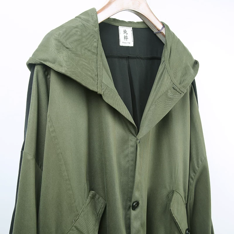 Брендовый trench coat, ретро японский медный худи, британский стиль, оверсайз