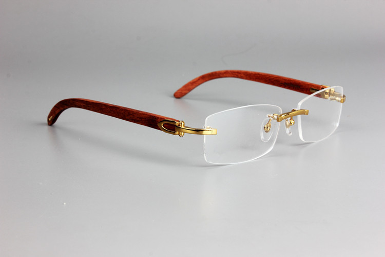 Kadiya Eyeglass Frames for Men and Women, Ultra-Light Slingshot Wood Legs, Business Frameless Retro 2017 New Style Myopia Eyeglass Frames