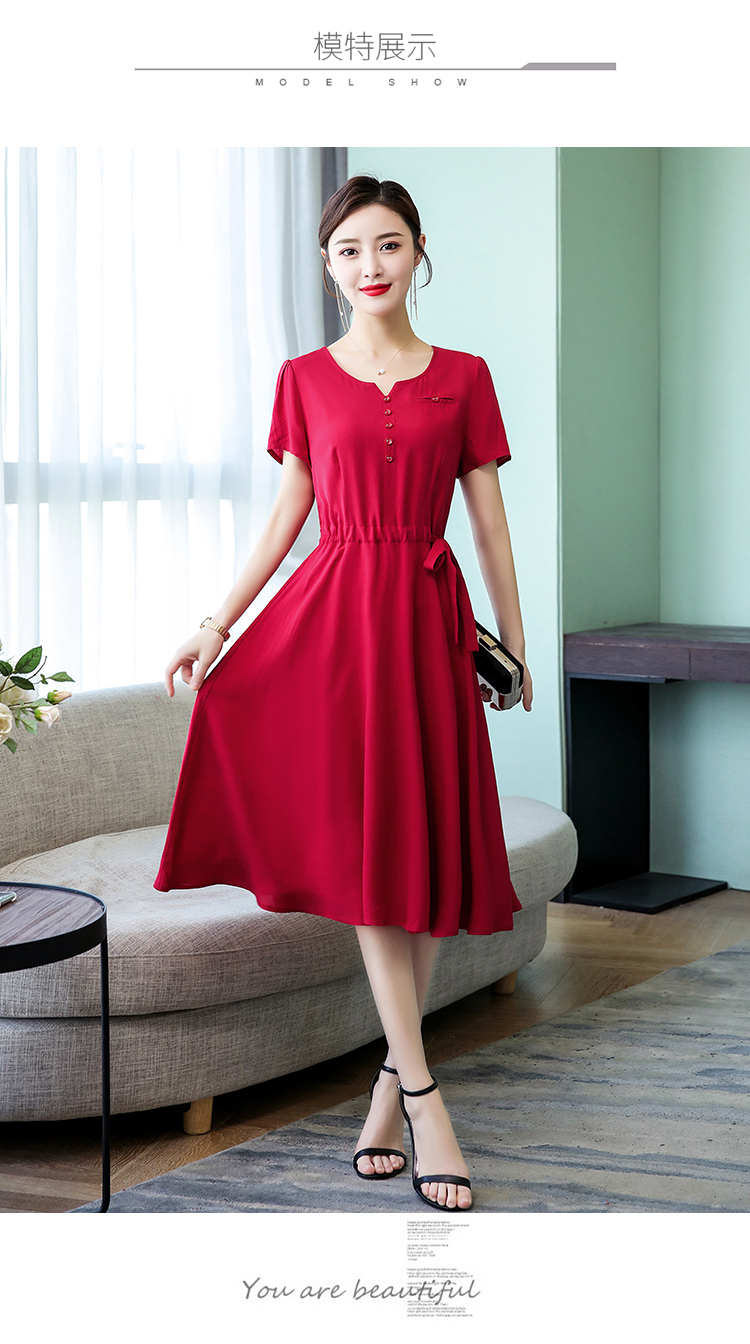 Áo bà bầu mới 2019 diện váy hè cỡ lớn trong phần dài của đại dương qua đầu gối váy dài bằng vải cotton nữ trung niên - Quần áo của mẹ kiểu áo trung niên